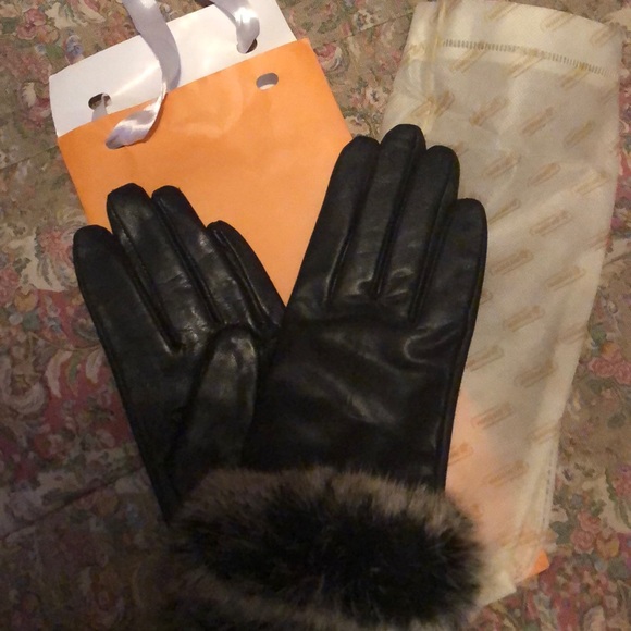 Brand New Size Medium Blk Leather Gloves - Picture 4 of 4